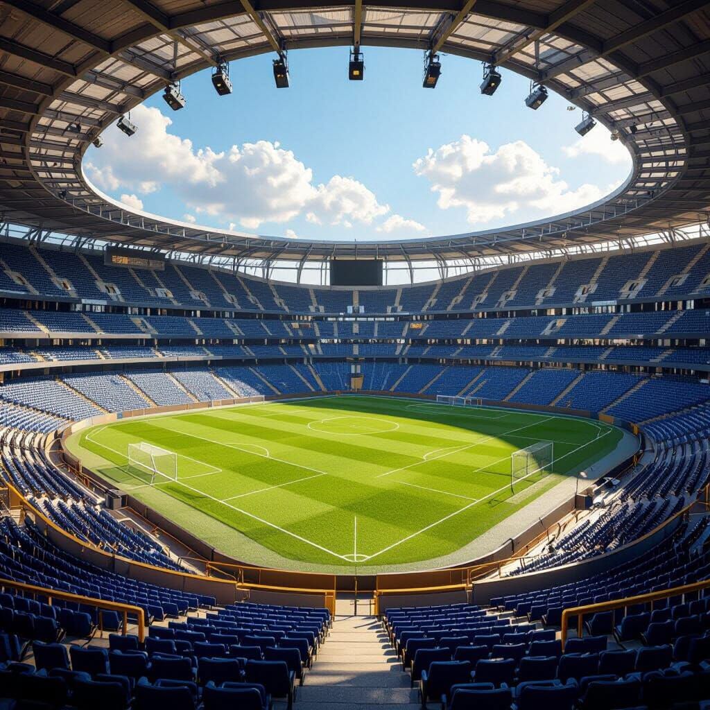 AI Rendering of a Rounded Square Football Stadium