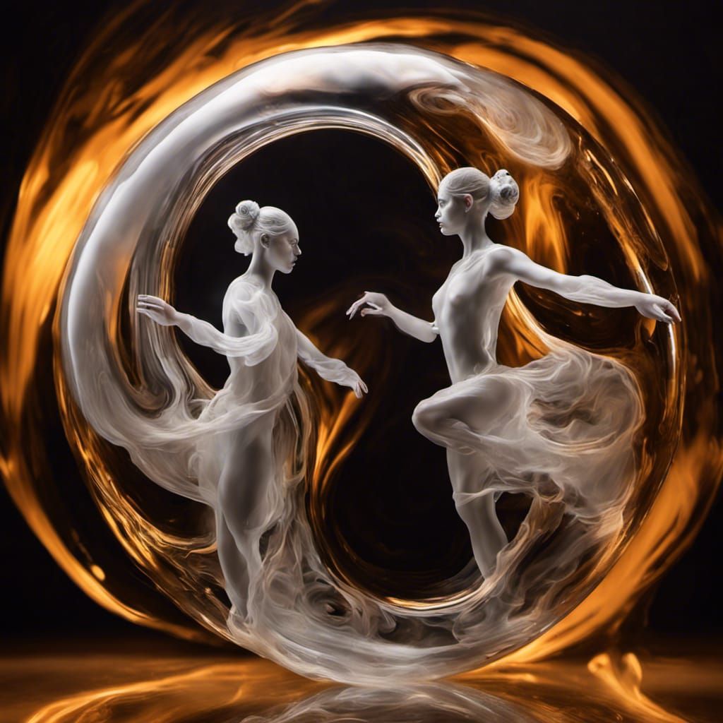 Liquid Dancers: Detailed Atmospheric Glass Sculptures