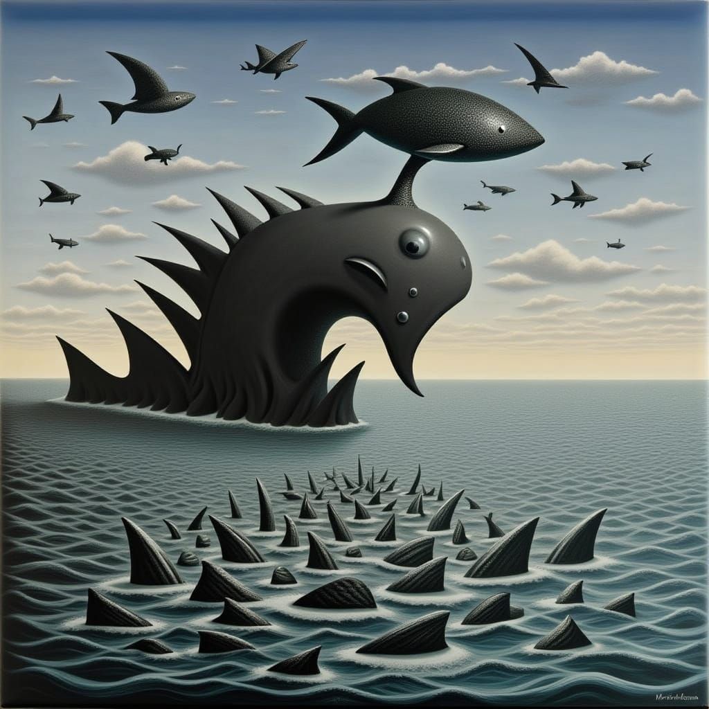 AI Generated Image of a Black Beach Landscape