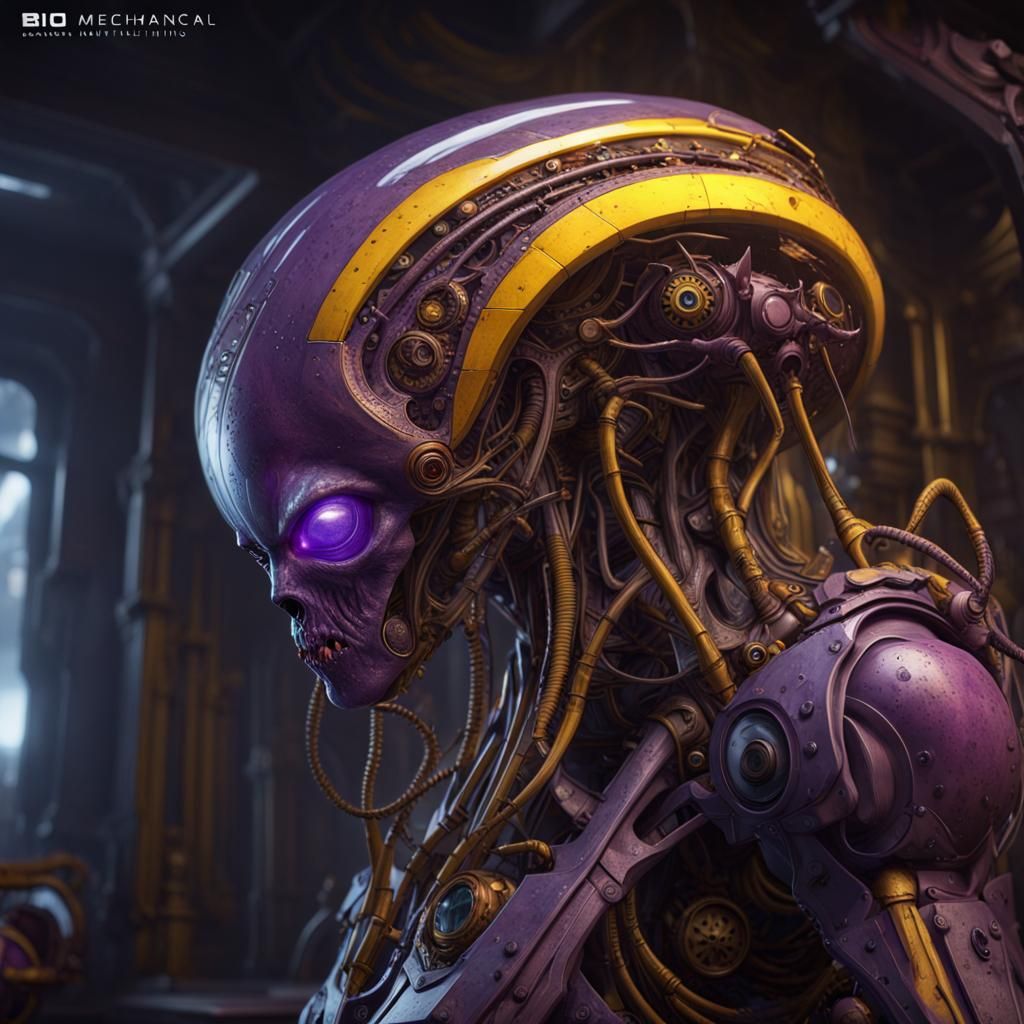 Bio-Mechanical Alien in Dark Fantasy Style