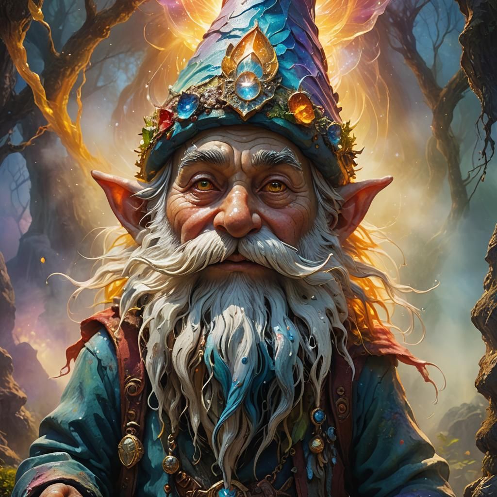 Gnome Filled with Holy Spirit, Fantasy Art