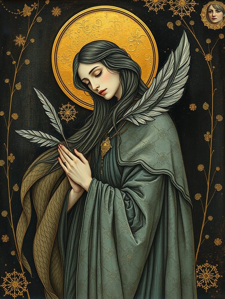 Featherish Crone in Polished Tinplate Style