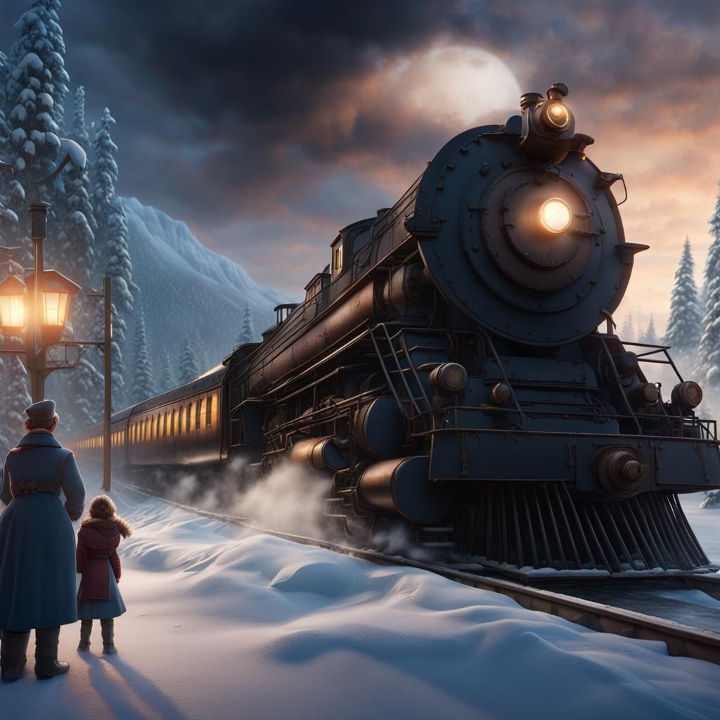 Detailed Polar Express Matte Painting