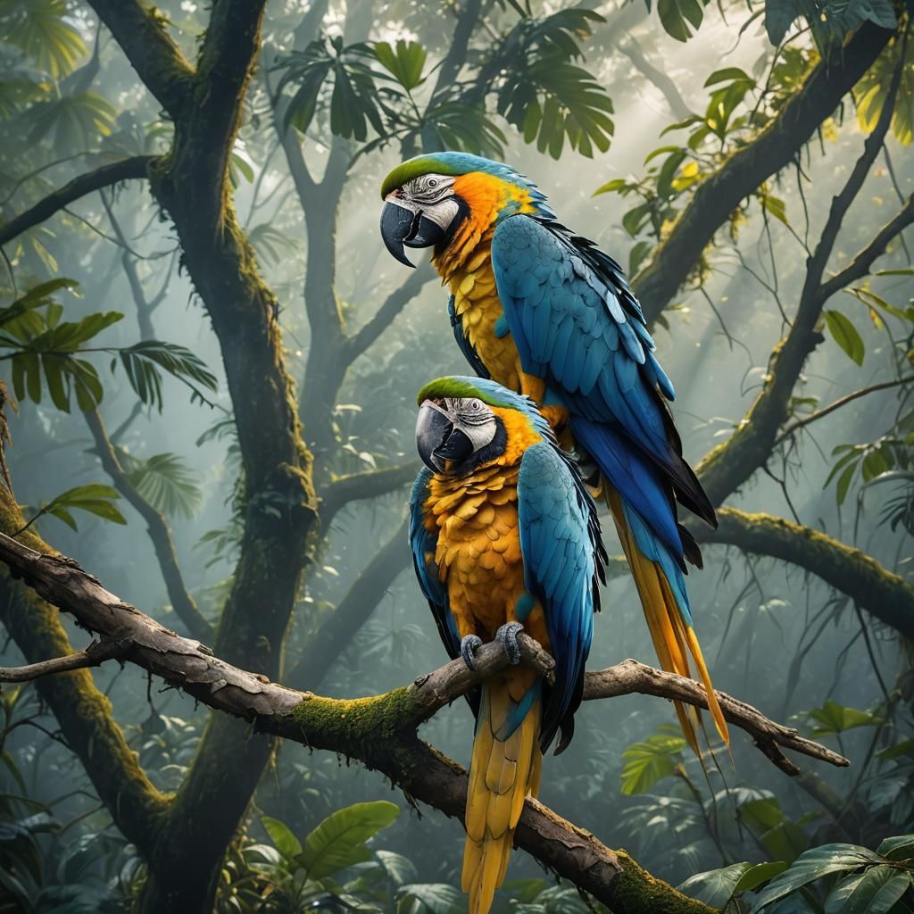 Stunning Macaw Portrait in Realistic Style