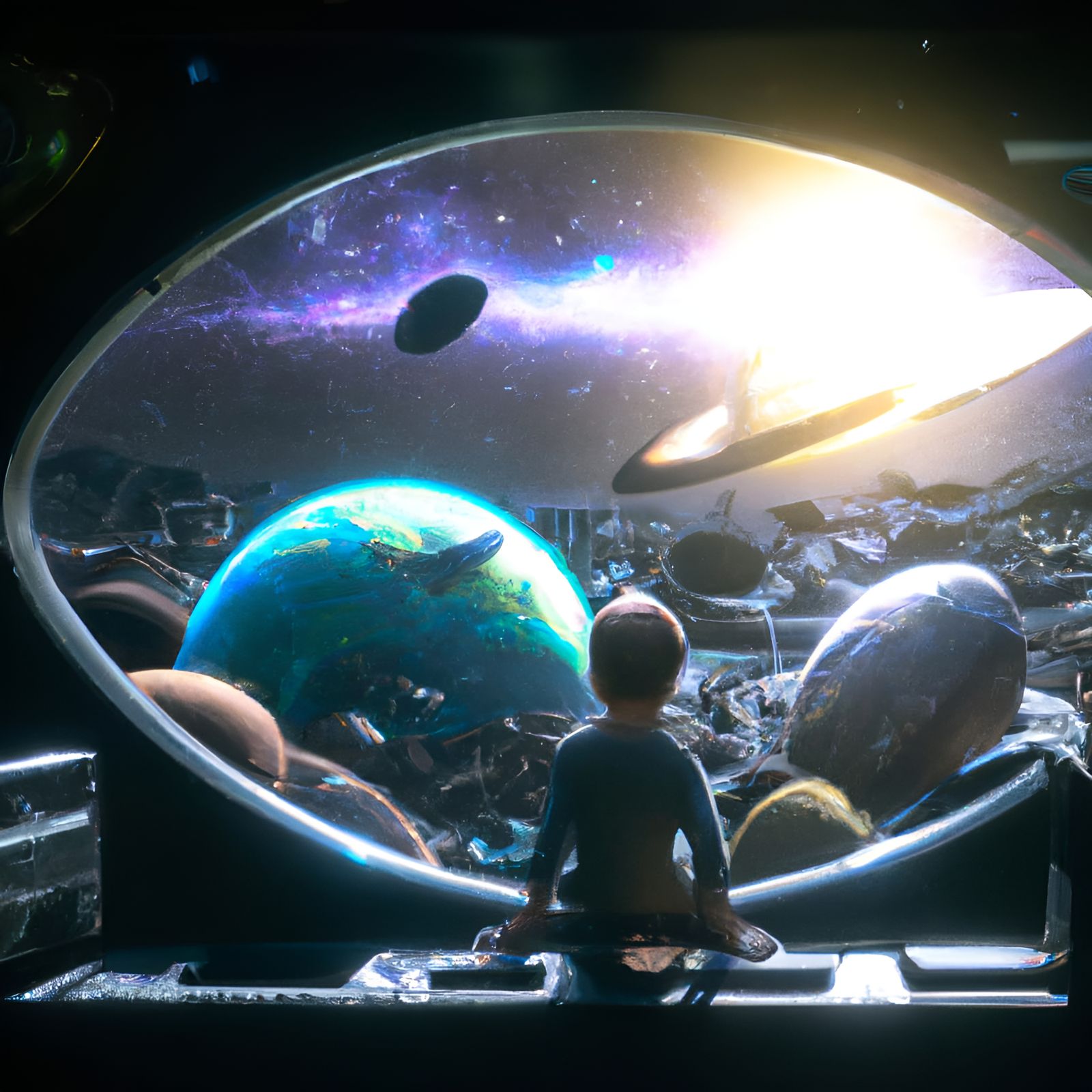 Boy Observes Supernova Explosion from Spaceship