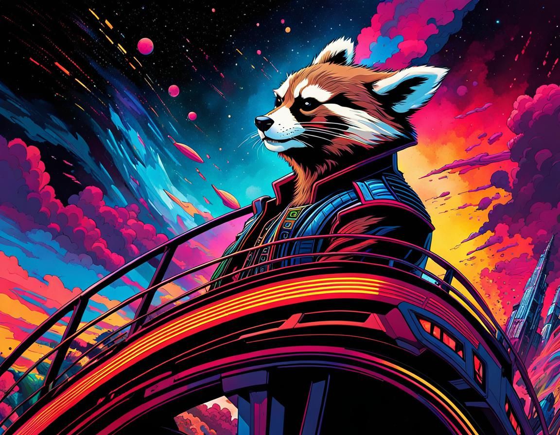 Psychedelic Guardians Roller Coaster in Vibrant Ink