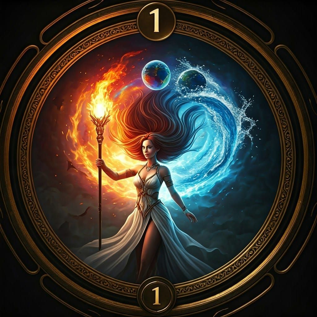 Elemental Woman with Staff: Fantasy Concept Art