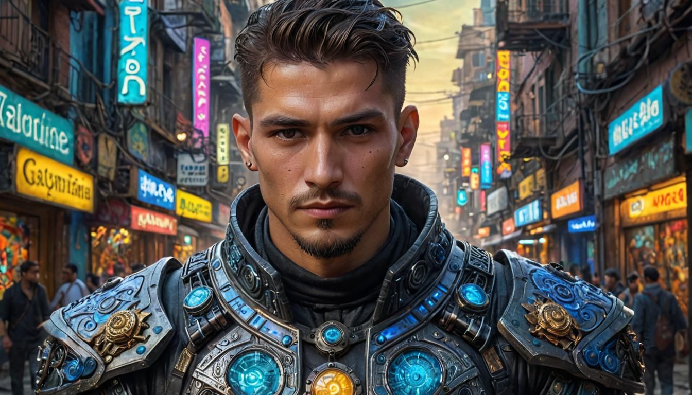 Cyberpunk Mexican: A Gentle Spirit in Maximalist Photo Illus...