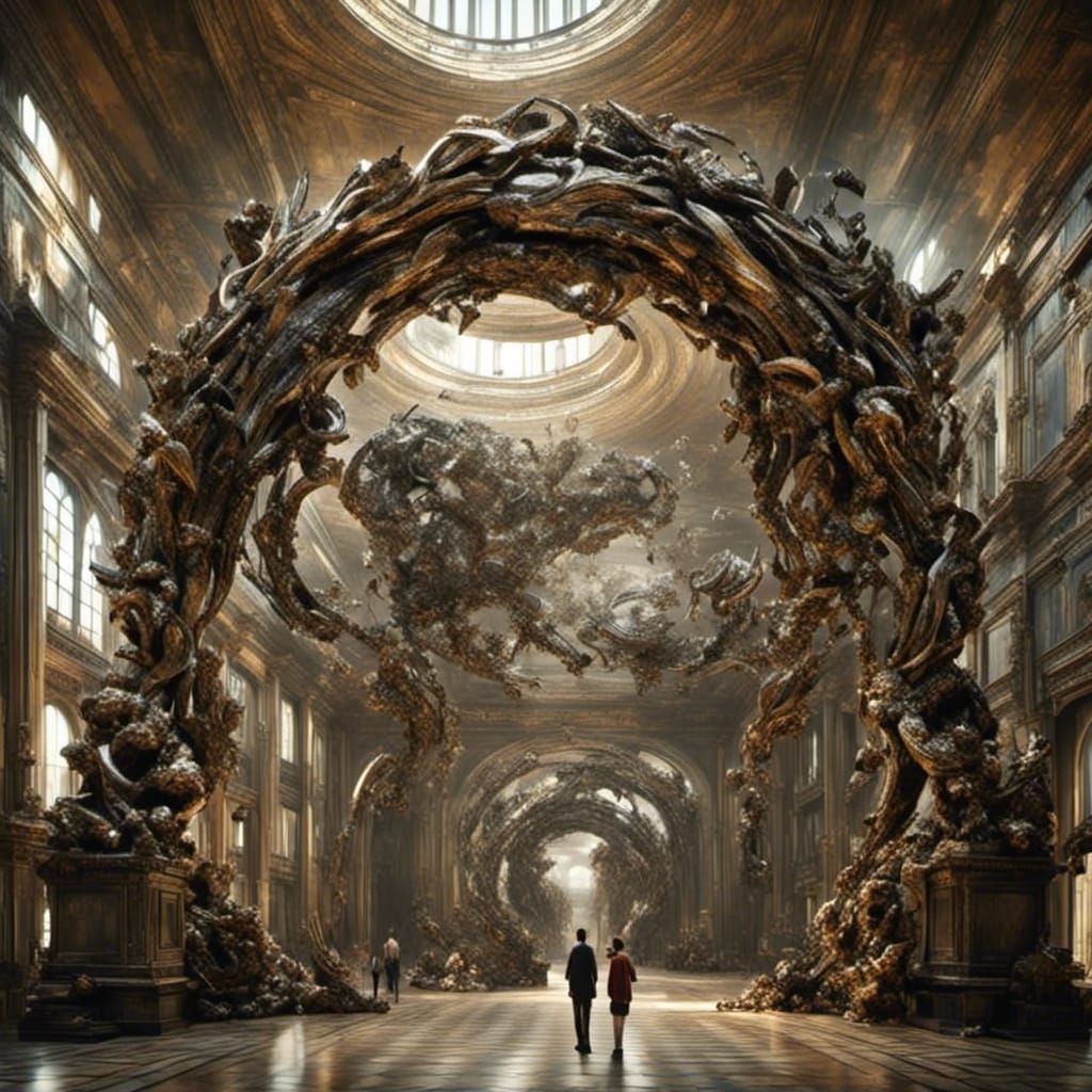 Epic Gateway to Heaven in Dadaist Style