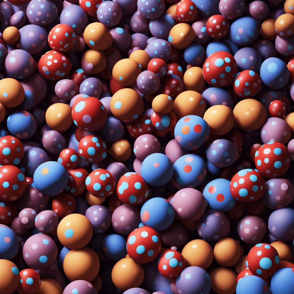 Detailed Polka Dot Composition in Deep Color