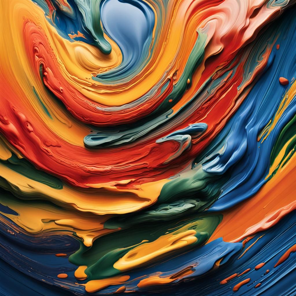 Abstract Swirling Paint Brushstrokes Portrait