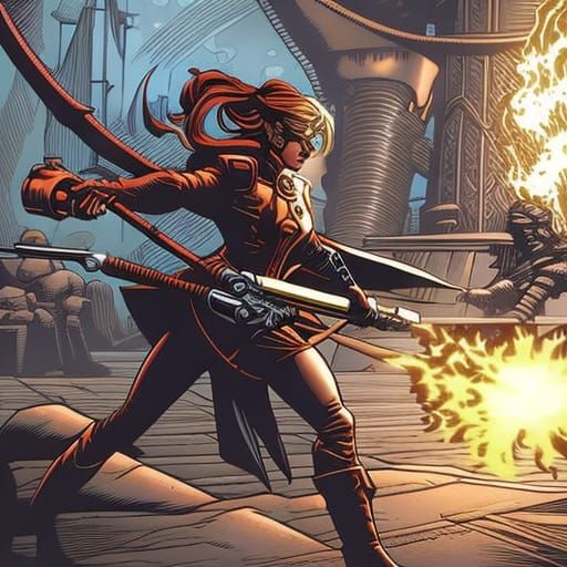 Steampunk Artificer in Comic Book Style