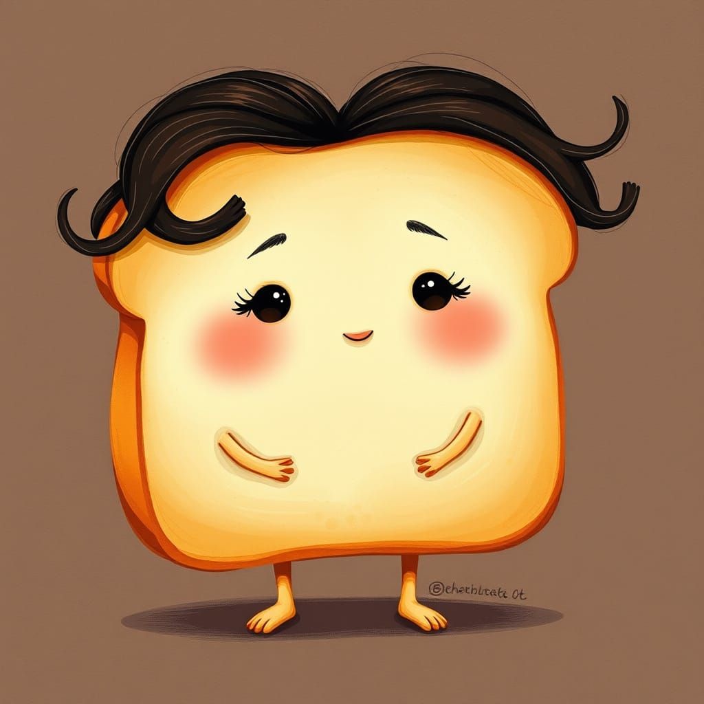 Whimsical Bread Figure with Chocolate Locks