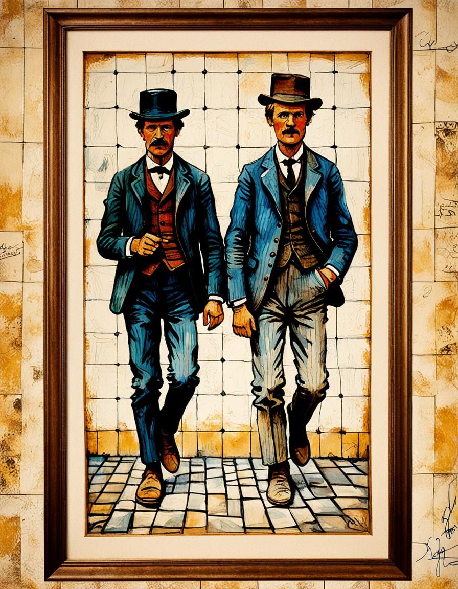 Butch Cassidy and Sundance Kid Illustration