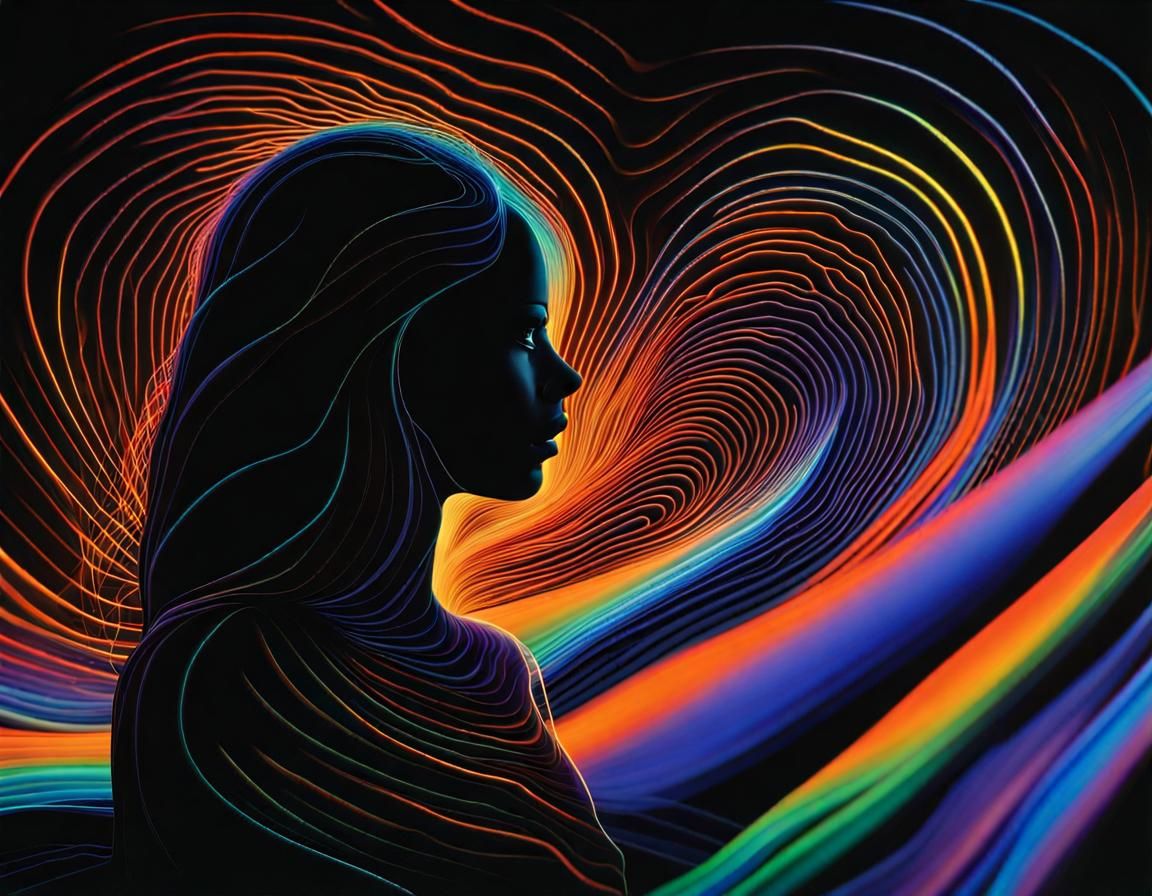 Illuminated Figure in Void of Sound and Light