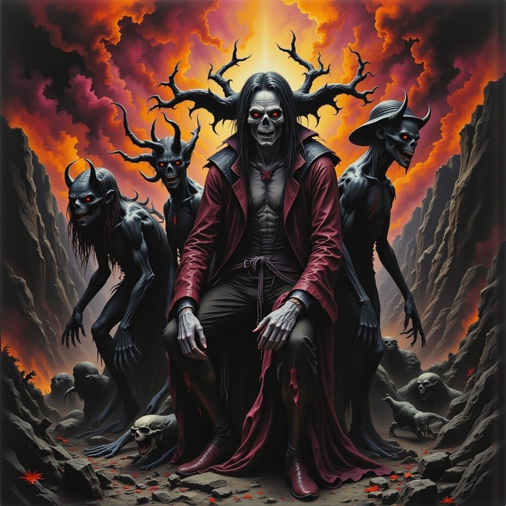 Abstract Horror in Violent Violet Hues