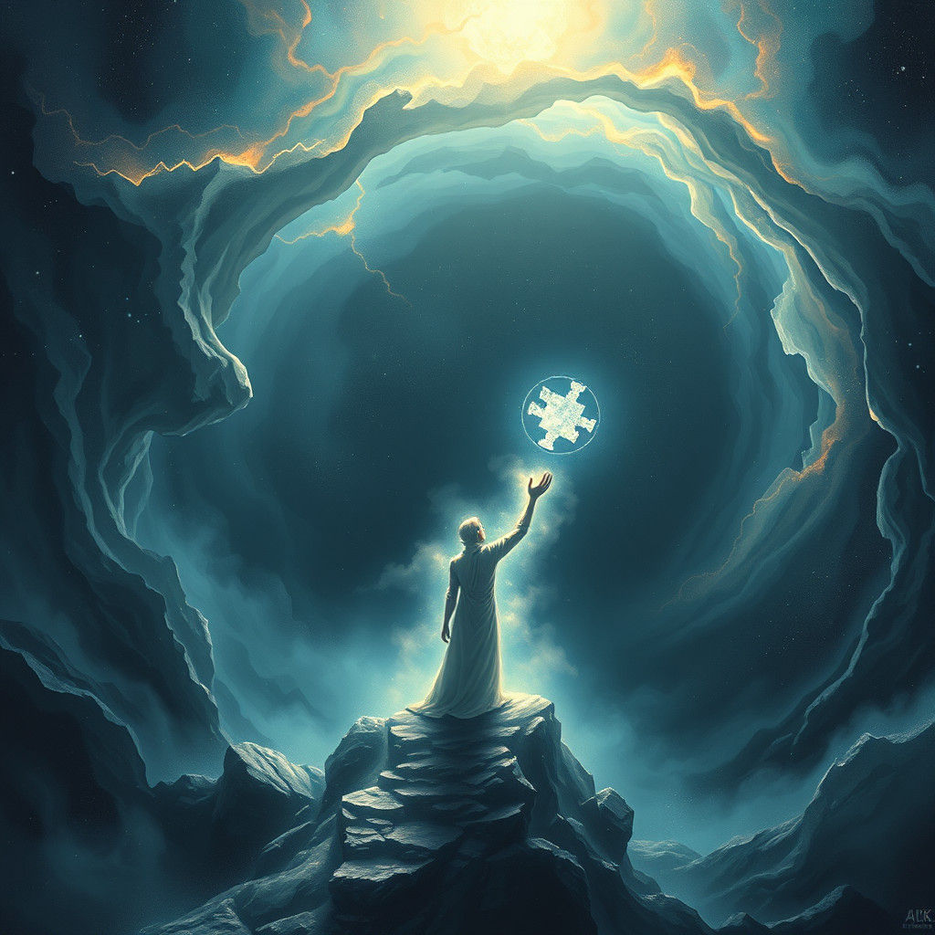 Astral Figure Reclaims Soul in Cosmic Sorrow