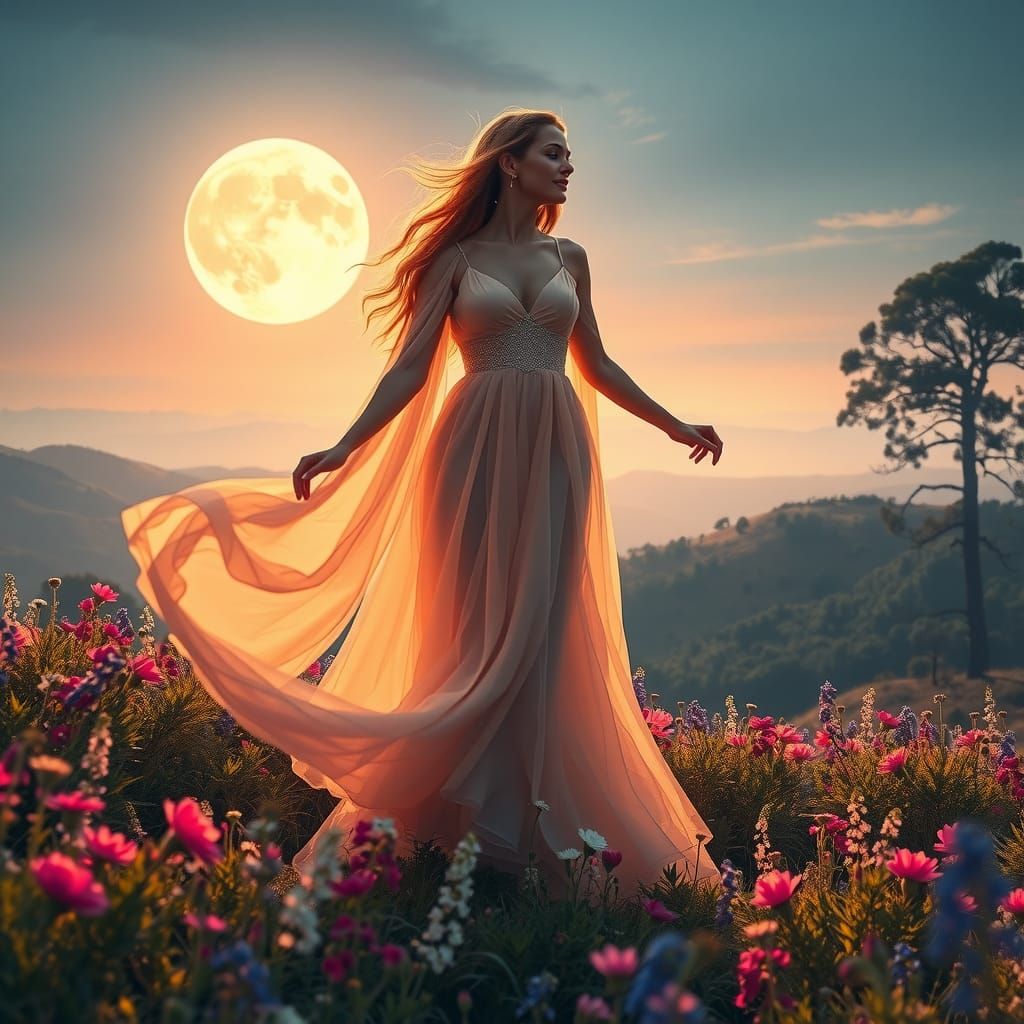 Woman Dancing in Moonlight: Mystical Realism