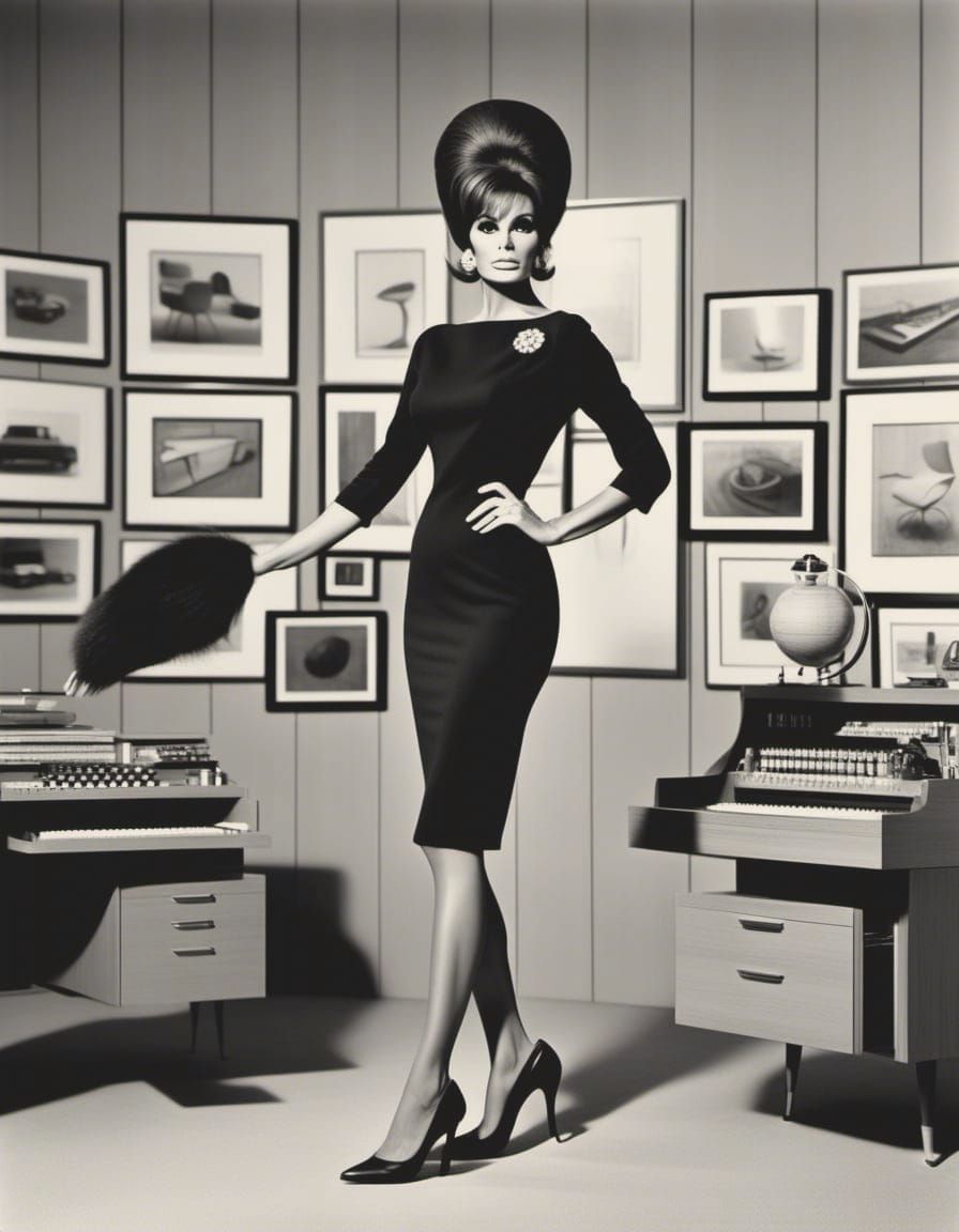 1960s Portrait of Brunette in Impressionist Style