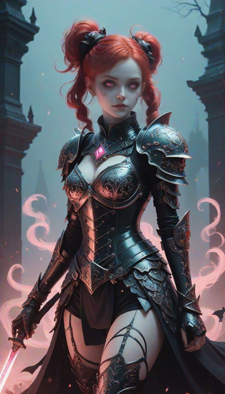 Gothic Ghost Knight in Elegant, Haunting Armor