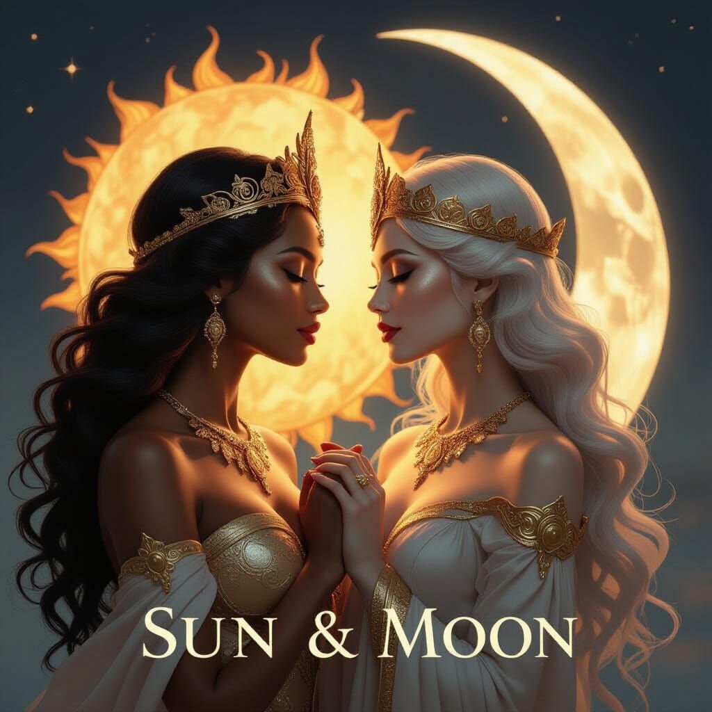Ethereal Sun Goddess and Moon Warrior Queen