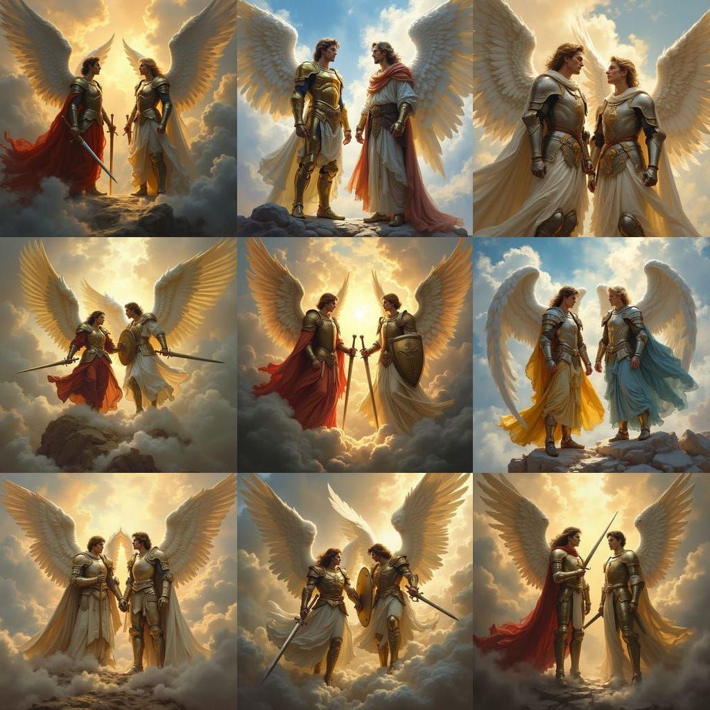Archangels Michael and Gabriel Ready for Battle
