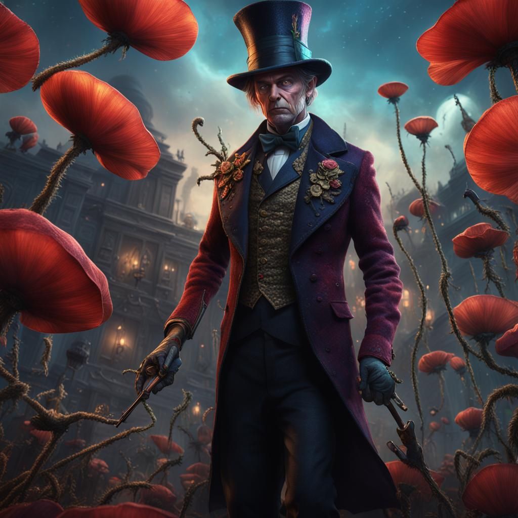 Woman Battles Serial Killer Faerie: Fantasy Concept Art