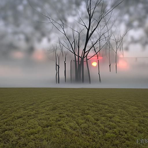 Foggy Forest Sunset in Hyperrealistic 3D