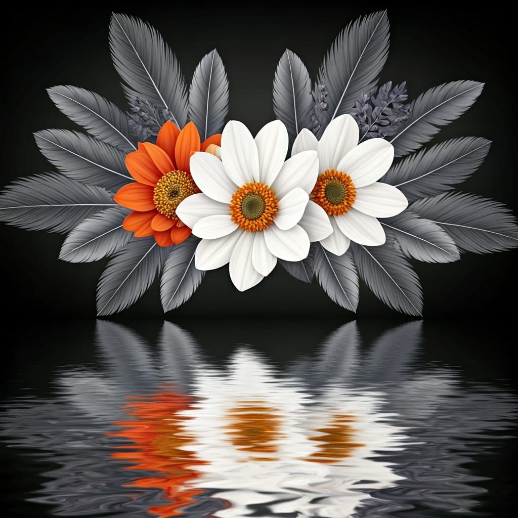 Harmonious Floral Crown in Art Nouveau Style