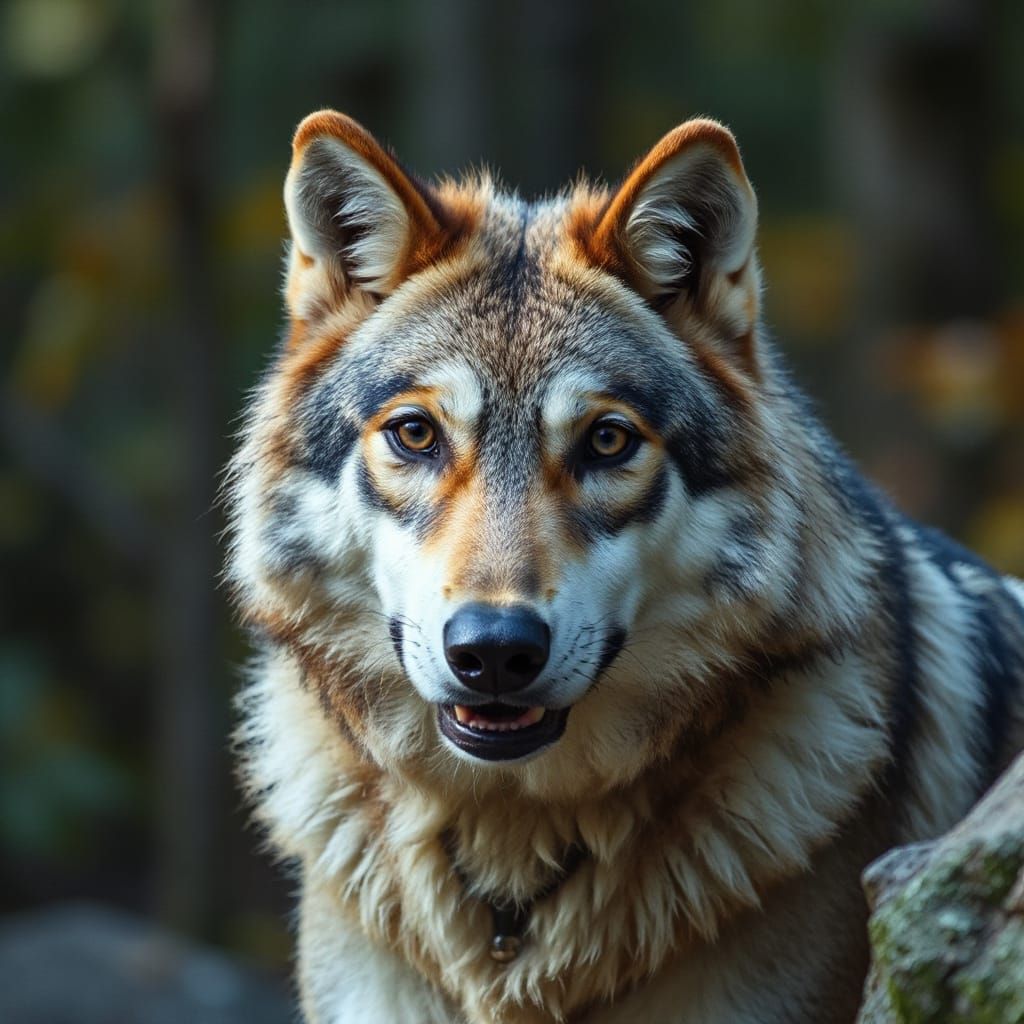Wild Canine in a Forest Landscape