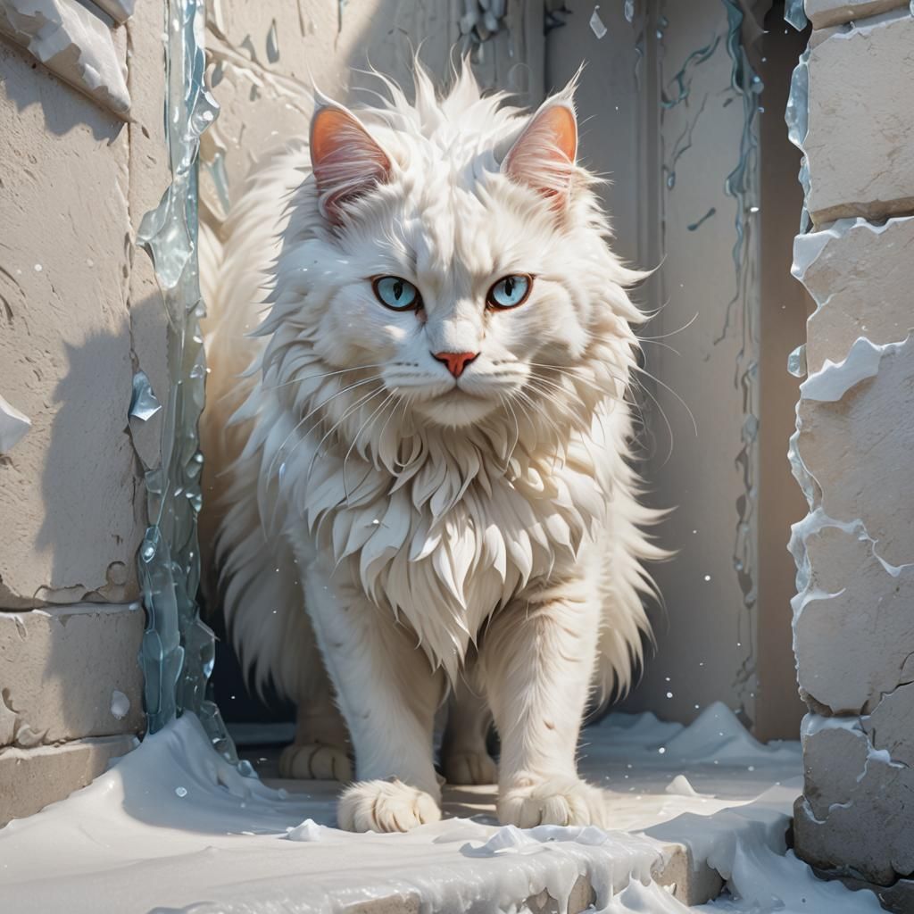 Cat Faceplant: Hyperdetailed Digital Art Portrait