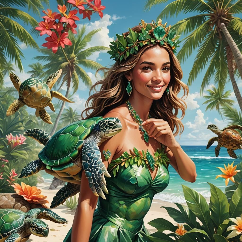 woman on a tropical beach