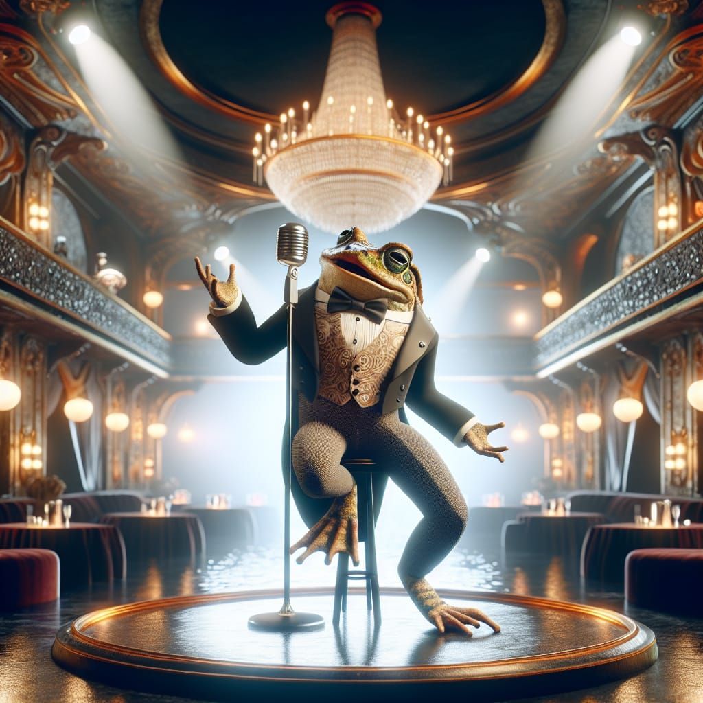Toad Croons in Opulent Nightclub