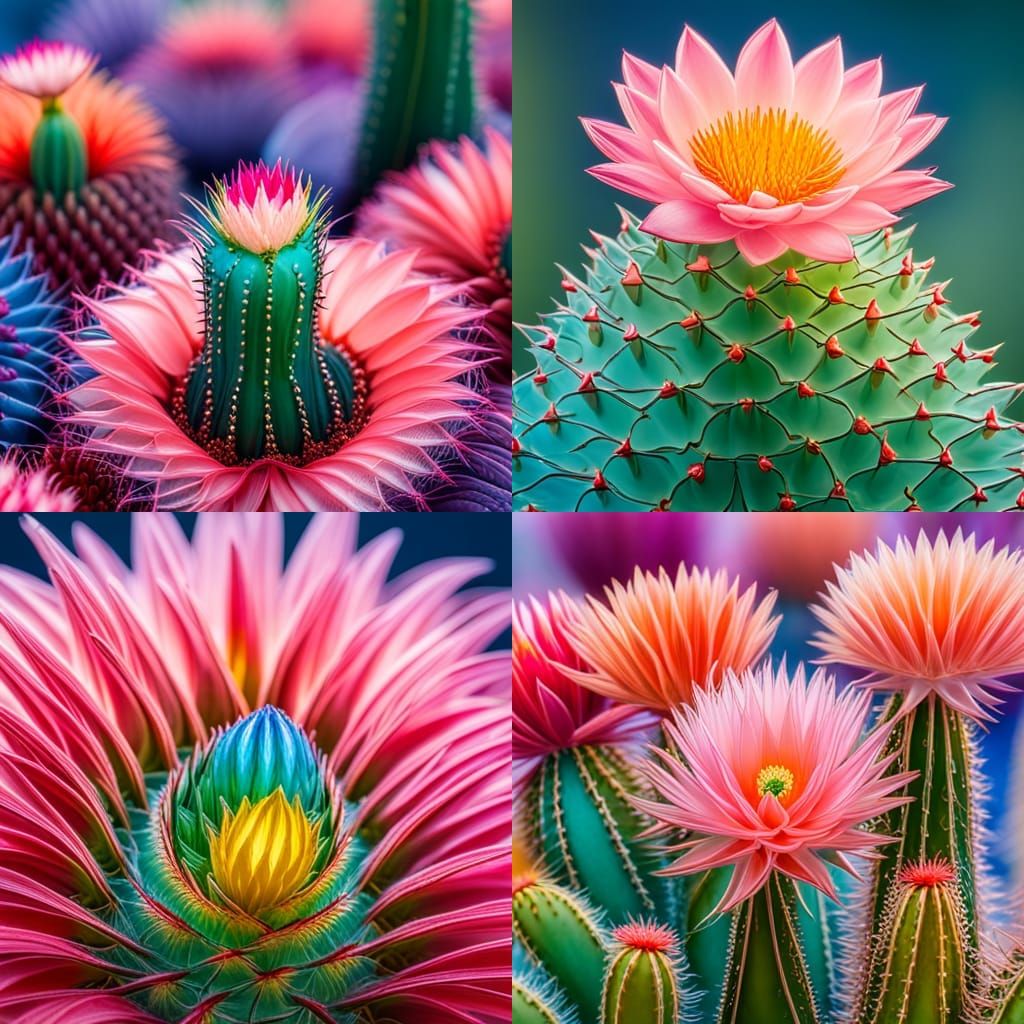 Glass Blooming Cactus Digital Art