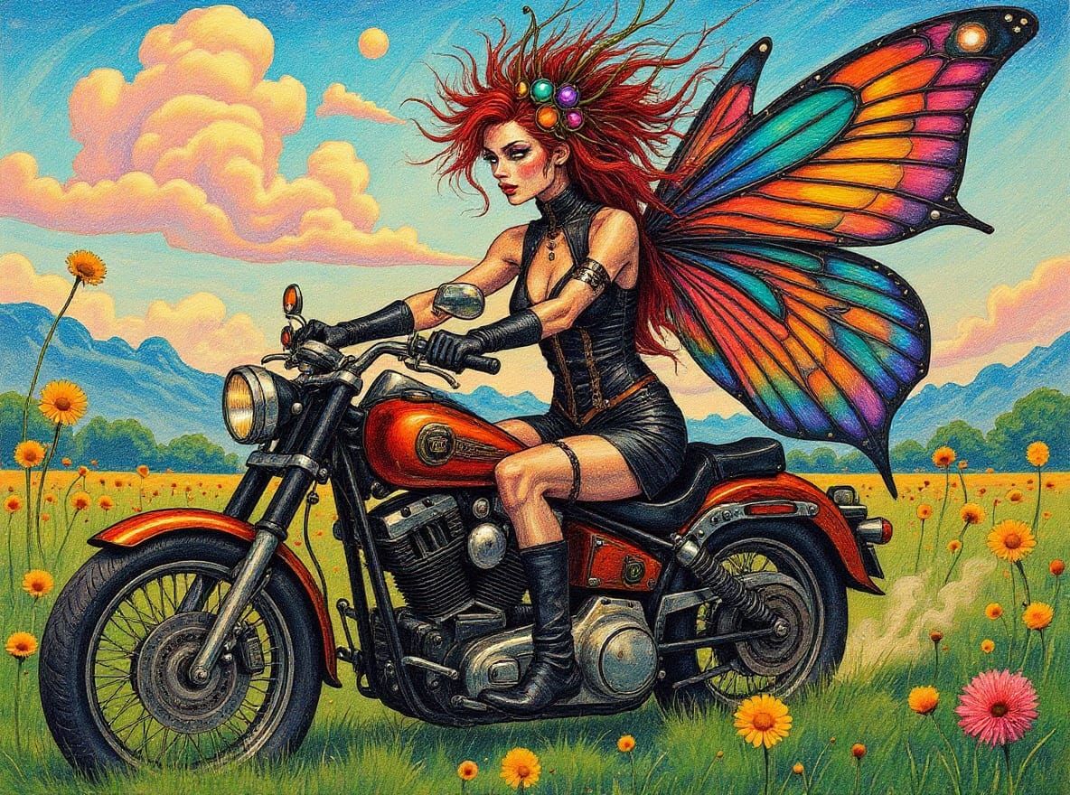 Steampunk Fairy's Wild Ride Through Dandelions