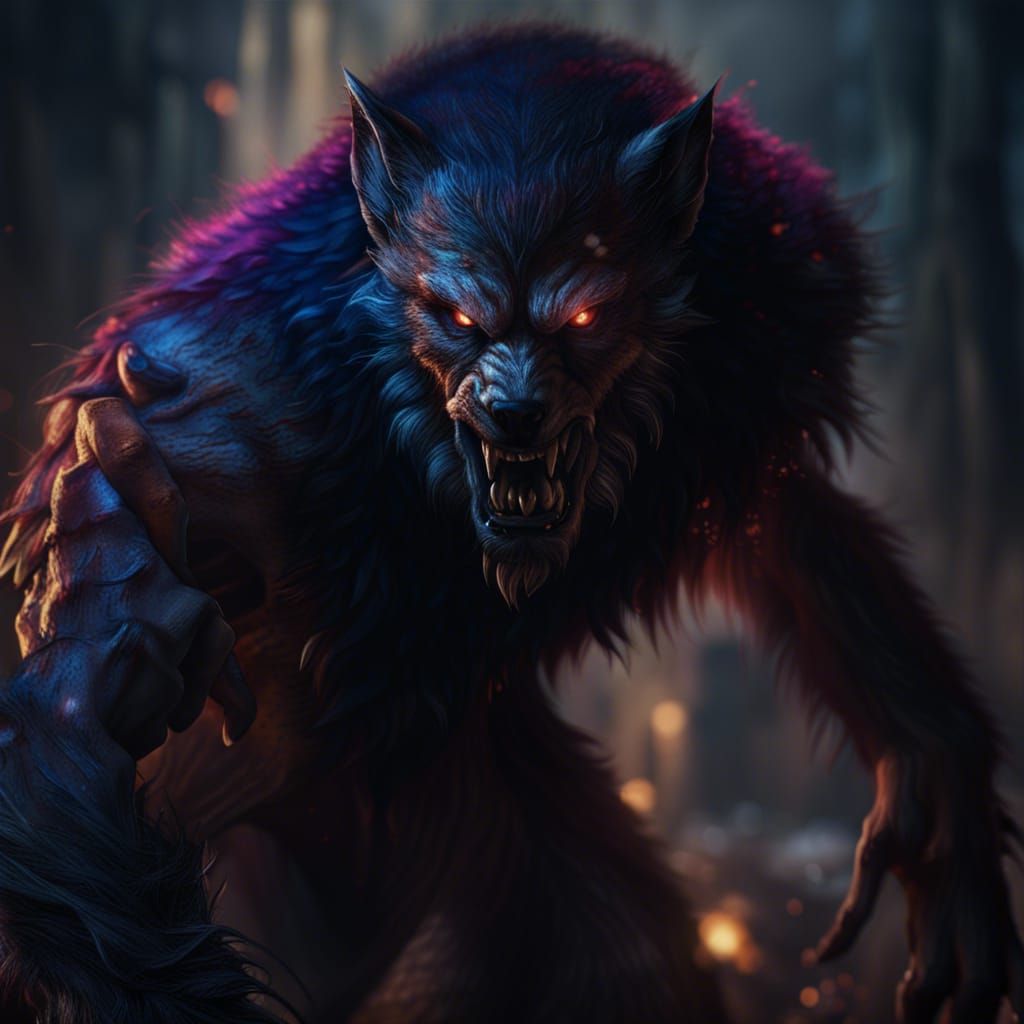 Werewolf Transformation in Detailed Fantasy Art