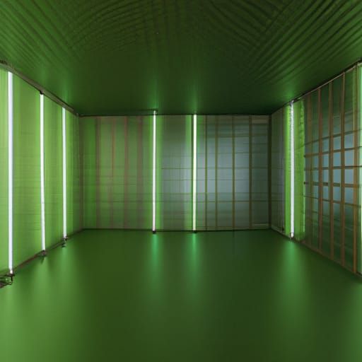 Empty Room with Metal Cage in Photorealistic Style