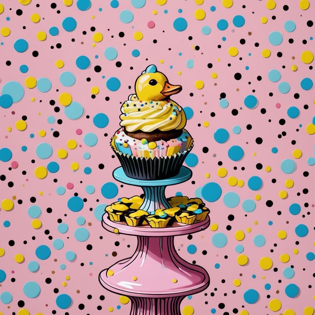 Cupcake Duck Pop Art Screen Print