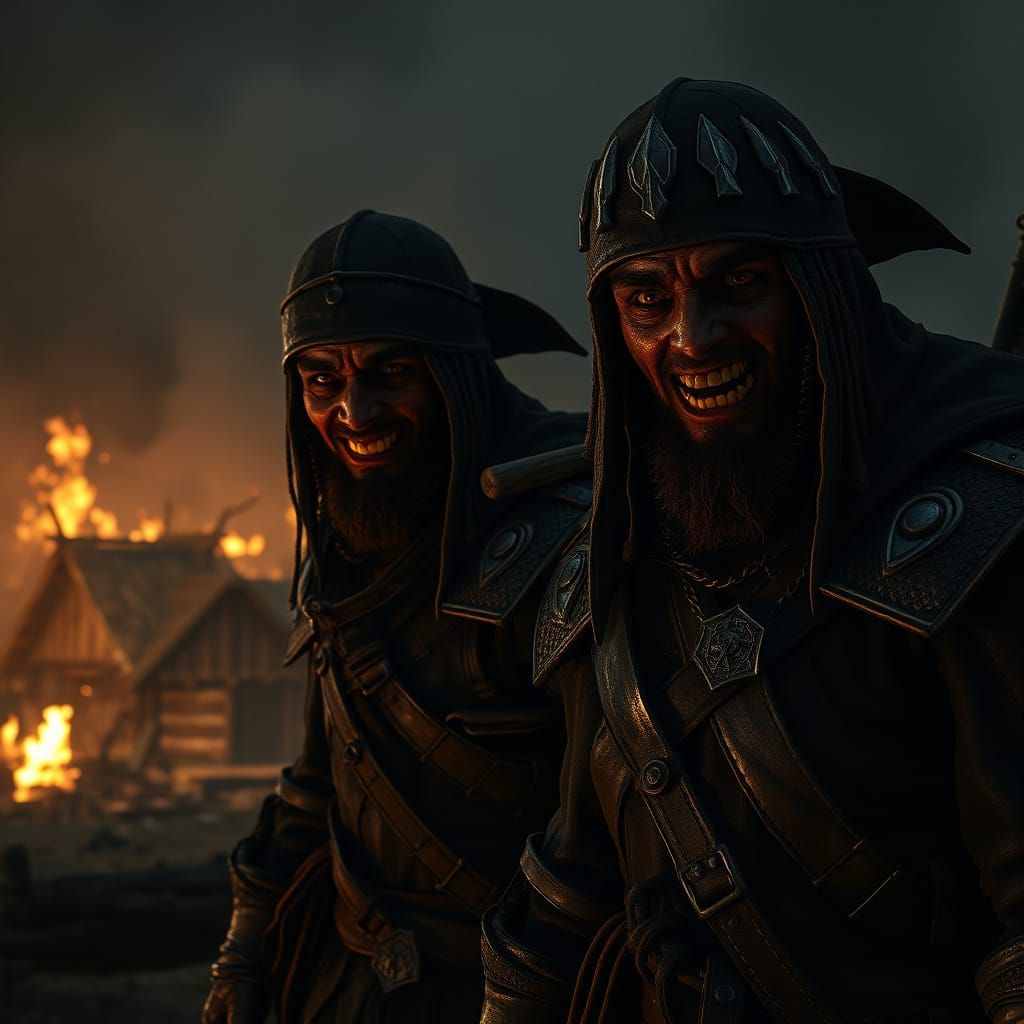 Dark Fantasy Raiders Emerge from Shadows in Gritty Semi-Real...