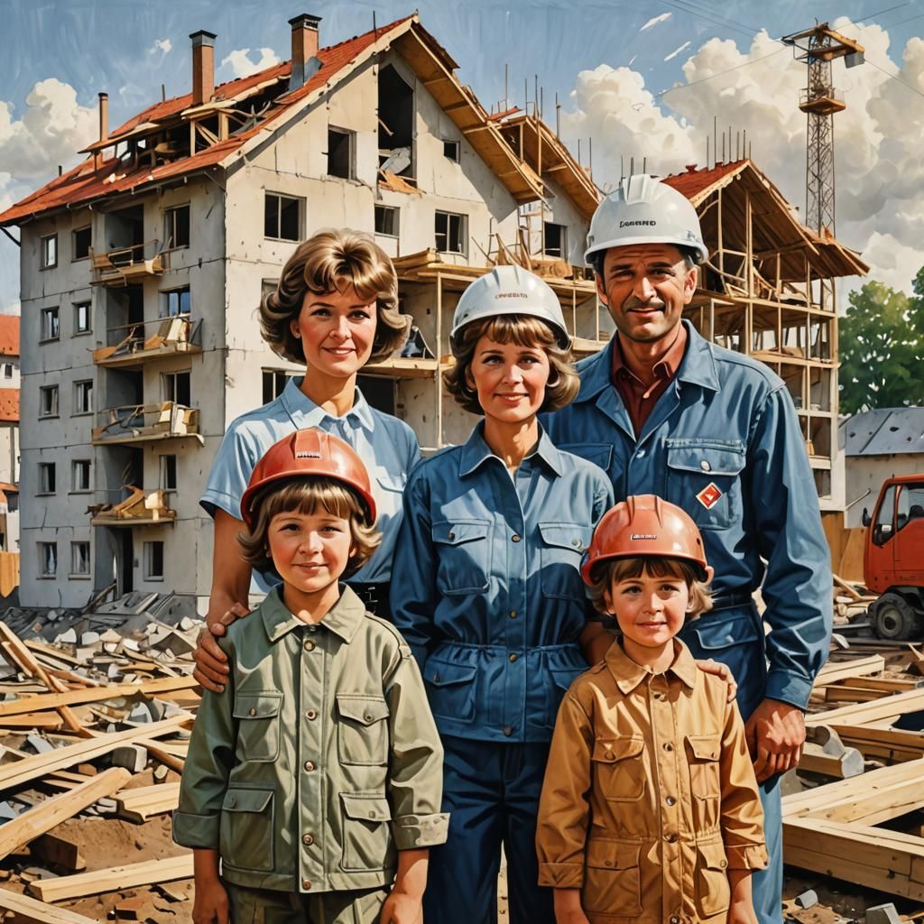 1980s German Family Building Soviet House