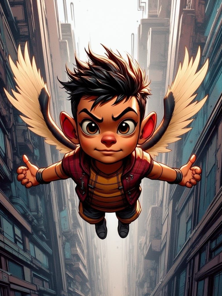 <lora:Pro Re Nata:1.0>long eared hero in the style of Pixar :: flying powers, in-motion, dynamic shot, wide angle, deep ...