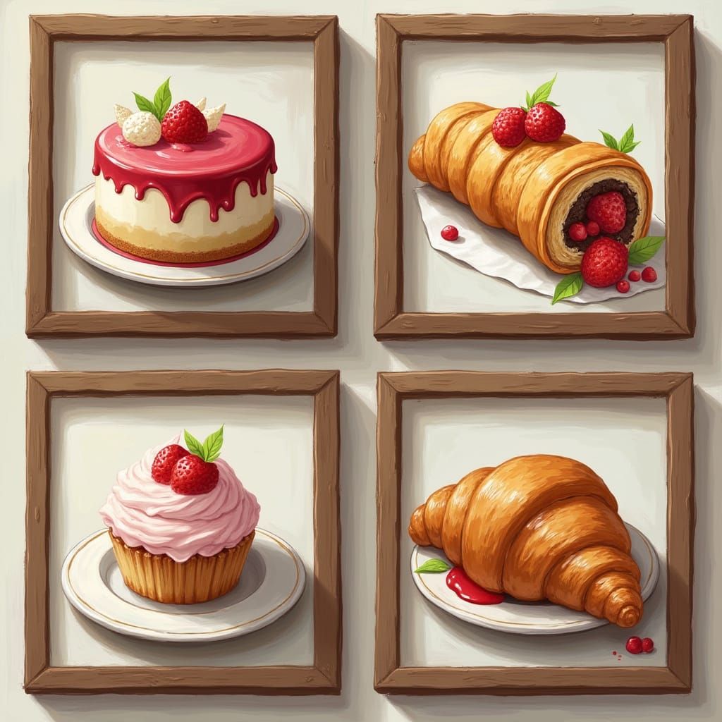 Italian Desserts in a Vibrant Still-Life Setting