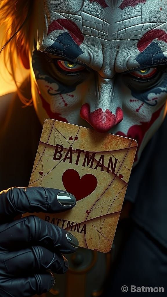 Vulnerable Batman Reflected in Playing Card Mirror