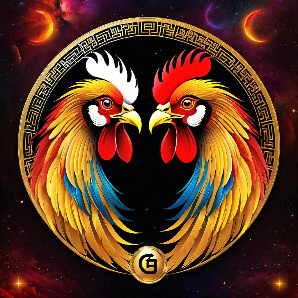 Gemini Rooster Digital Painting Artwork