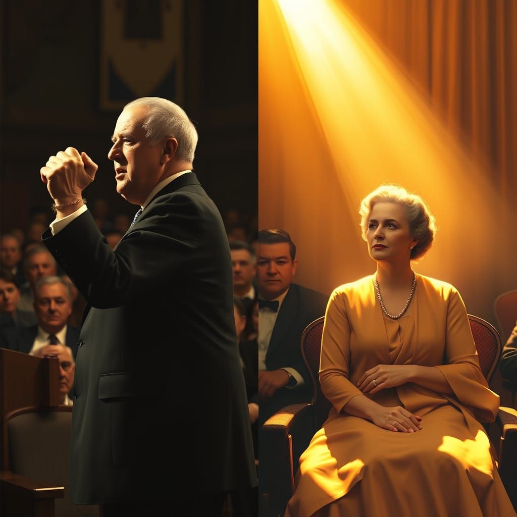 Roosevelt Dichotomy in Rockwell, O'Keeffe, Klimt Style