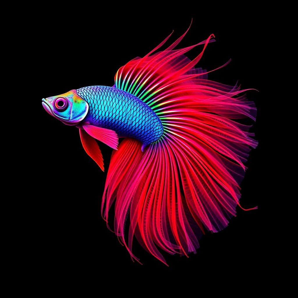 Fluorescent Beta Fish Action Shot