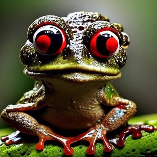 Mycelium Frog in Ancient Magical Forest