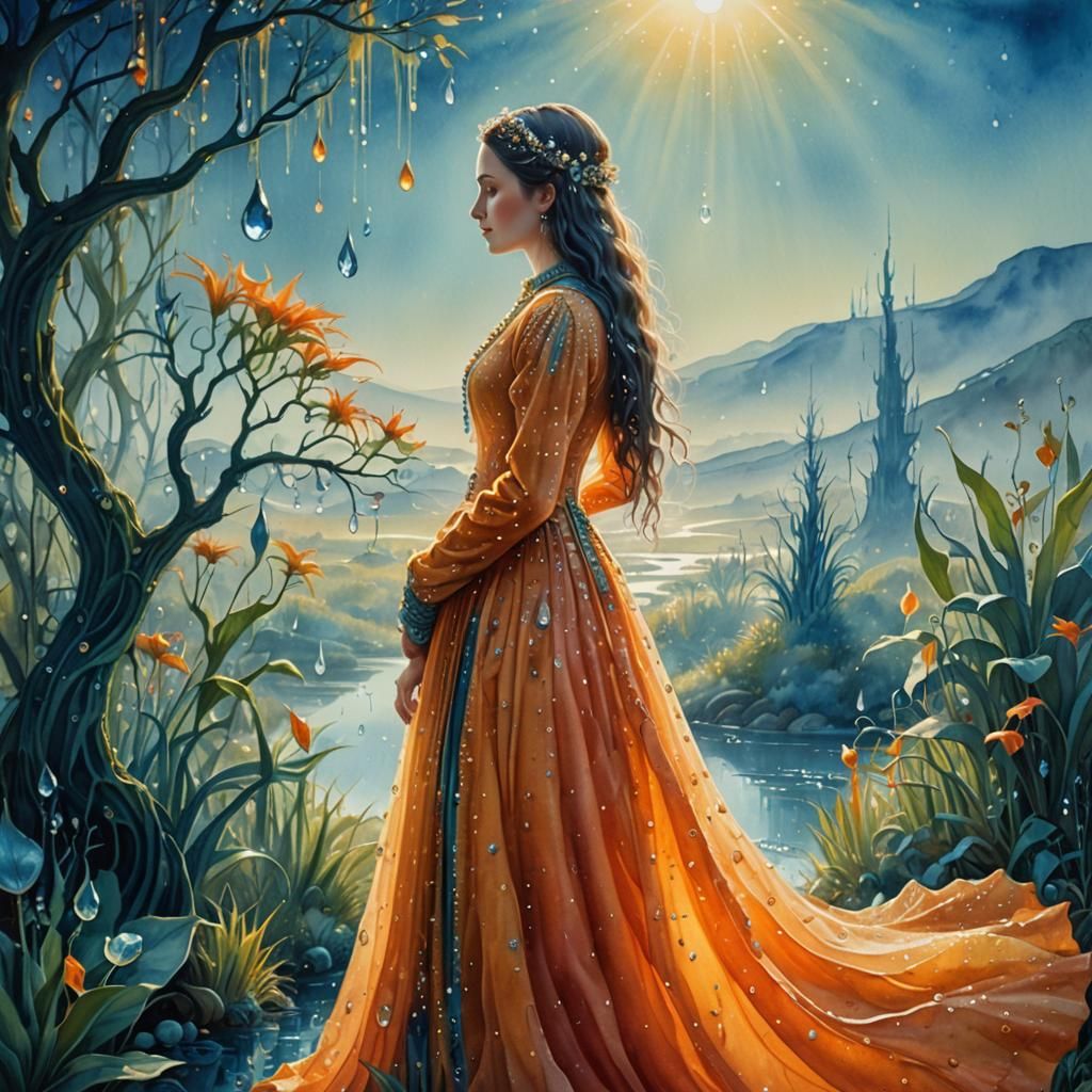 Dreamlike Fantasy Landscape with Bioluminescent Plants