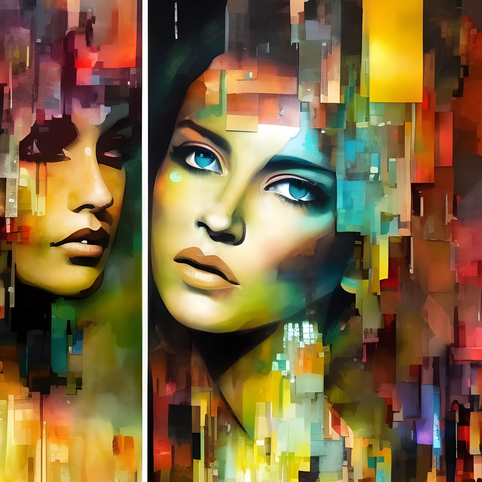 Luminescent Metallic Collage in Dark Fantasy Style