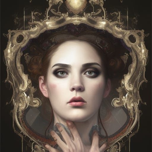 Ethereal Phantom with Roses: A Victorian Portrait